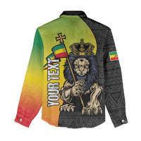 Personalized Ethiopia National Day Women Casual Shirt Lion Of Judah African Pattern