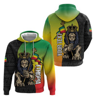 Personalized Ethiopia National Day Zip Hoodie Lion Of Judah African Pattern