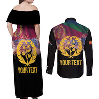 Personalized Eritrea Martyrs Day Couples Matching Off Shoulder Maxi Dress and Long Sleeve Button Shirt Eternal Glory To Our Martyrs