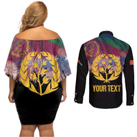 Personalized Eritrea Martyrs Day Couples Matching Off Shoulder Short Dress and Long Sleeve Button Shirt Eternal Glory To Our Martyrs
