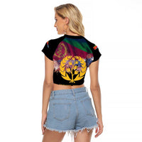 Personalized Eritrea Martyrs Day Raglan Cropped T Shirt Eternal Glory To Our Martyrs