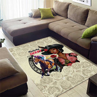 Kentucky Horse Racing Area Rug Black Derby Lady Cream Roses