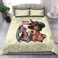 Kentucky Horse Racing Bedding Set Black Derby Lady Cream Roses