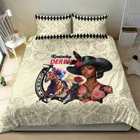 Kentucky Horse Racing Bedding Set Black Derby Lady Cream Roses