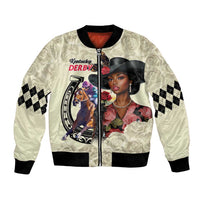 Kentucky Horse Racing Bomber Jacket Black Derby Lady Cream Roses