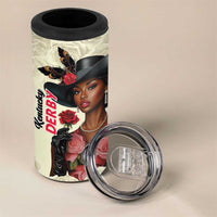 Kentucky Horse Racing 4 in 1 Can Cooler Tumbler Black Derby Lady Cream Roses