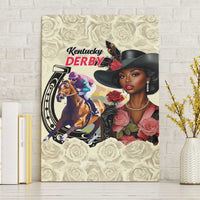 Kentucky Horse Racing Canvas Wall Art Black Derby Lady Cream Roses