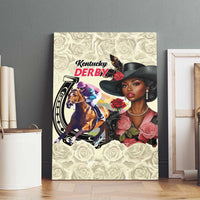Kentucky Horse Racing Canvas Wall Art Black Derby Lady Cream Roses