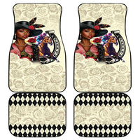 Kentucky Horse Racing Car Mats Black Derby Lady Cream Roses