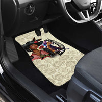 Kentucky Horse Racing Car Mats Black Derby Lady Cream Roses