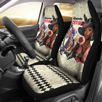 Kentucky Horse Racing Car Seat Cover Black Derby Lady Cream Roses