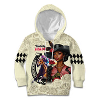 Kentucky Horse Racing Kid Hoodie Black Derby Lady Cream Roses
