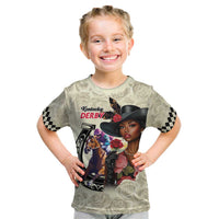 Kentucky Horse Racing Kid T Shirt Black Derby Lady Cream Roses