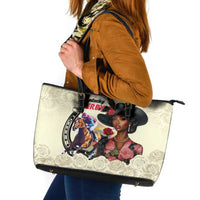 Kentucky Horse Racing Leather Tote Bag Black Derby Lady Cream Roses