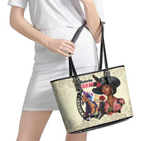 Kentucky Horse Racing Leather Tote Bag Black Derby Lady Cream Roses
