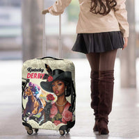 Kentucky Horse Racing Luggage Cover Black Derby Lady Cream Roses