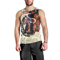 Kentucky Horse Racing Men Tank Top Black Derby Lady Cream Roses