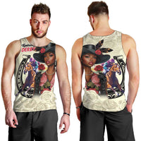 Kentucky Horse Racing Men Tank Top Black Derby Lady Cream Roses