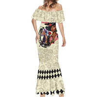 Kentucky Horse Racing Mermaid Dress Black Derby Lady Cream Roses