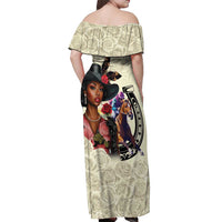 Kentucky Horse Racing Off Shoulder Maxi Dress Black Derby Lady Cream Roses