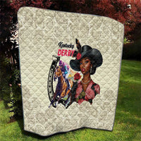 Kentucky Horse Racing Quilt Black Derby Lady Cream Roses