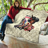 Kentucky Horse Racing Quilt Black Derby Lady Cream Roses