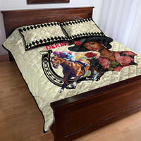 Kentucky Horse Racing Quilt Bed Set Black Derby Lady Cream Roses