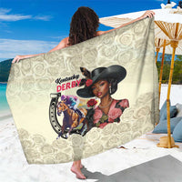 Kentucky Horse Racing Sarong Black Derby Lady Cream Roses
