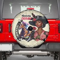 Kentucky Horse Racing Spare Tire Cover Black Derby Lady Cream Roses