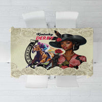 Kentucky Horse Racing Tablecloth Black Derby Lady Cream Roses