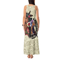 Kentucky Horse Racing Tank Maxi Dress Black Derby Lady Cream Roses
