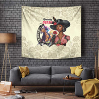 Kentucky Horse Racing Tapestry Black Derby Lady Cream Roses