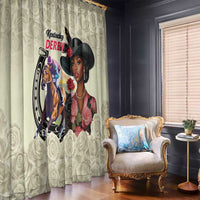 Kentucky Horse Racing Window Curtain Black Derby Lady Cream Roses