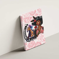Kentucky Horse Racing Canvas Wall Art Black Derby Lady Pink Roses