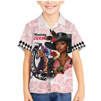 Kentucky Horse Racing Family Matching Mermaid Dress and Hawaiian Shirt Black Derby Lady Pink Roses