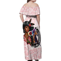 Kentucky Horse Racing Family Matching Off Shoulder Maxi Dress and Hawaiian Shirt Black Derby Lady Pink Roses