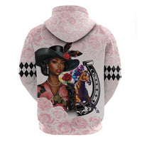 Kentucky Horse Racing Hoodie Black Derby Lady Pink Roses