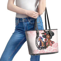 Kentucky Horse Racing Leather Tote Bag Black Derby Lady Pink Roses