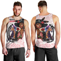 Kentucky Horse Racing Men Tank Top Black Derby Lady Pink Roses