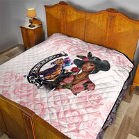 Kentucky Horse Racing Quilt Black Derby Lady Pink Roses