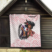 Kentucky Horse Racing Quilt Black Derby Lady Pink Roses