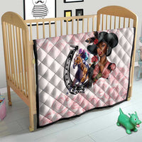 Kentucky Horse Racing Quilt Black Derby Lady Pink Roses