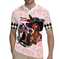 Kentucky Horse Racing Rugby Jersey Black Derby Lady Pink Roses