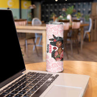 Kentucky Horse Racing Skinny Tumbler Black Derby Lady Pink Roses