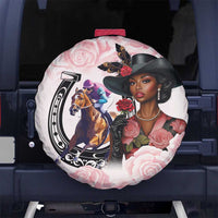 Kentucky Horse Racing Spare Tire Cover Black Derby Lady Pink Roses