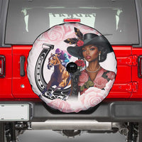Kentucky Horse Racing Spare Tire Cover Black Derby Lady Pink Roses