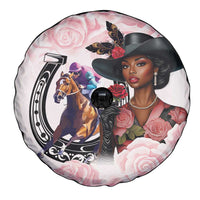 Kentucky Horse Racing Spare Tire Cover Black Derby Lady Pink Roses