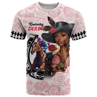 Kentucky Horse Racing T Shirt Black Derby Lady Pink Roses