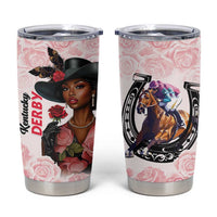 Kentucky Horse Racing Tumbler Cup Black Derby Lady Pink Roses