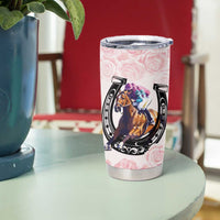 Kentucky Horse Racing Tumbler Cup Black Derby Lady Pink Roses